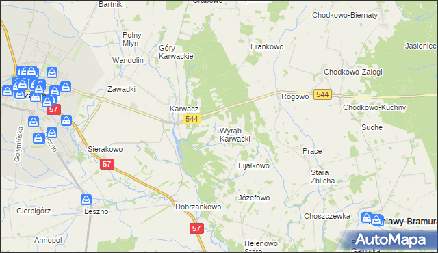 mapa Wyrąb Karwacki, Wyrąb Karwacki na mapie Targeo