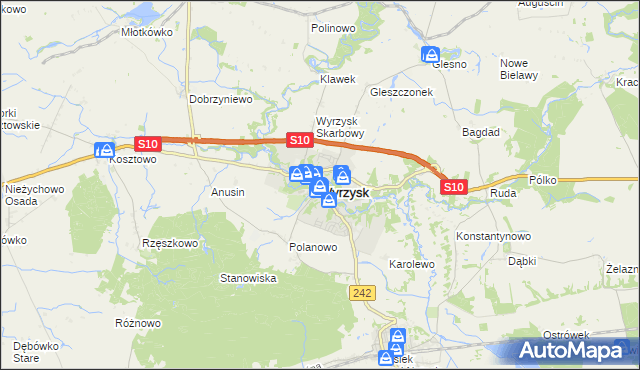 mapa Wyrzysk, Wyrzysk na mapie Targeo
