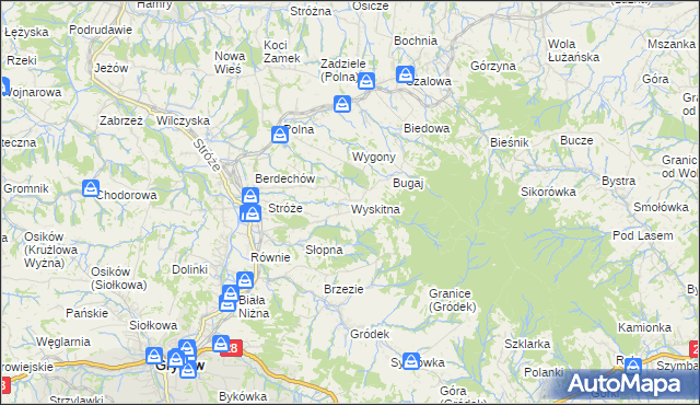 mapa Wyskitna, Wyskitna na mapie Targeo