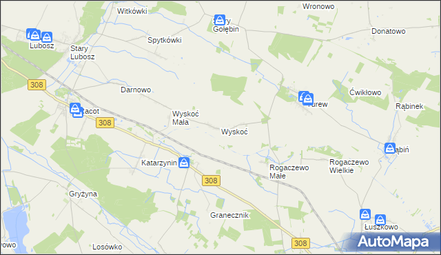 mapa Wyskoć, Wyskoć na mapie Targeo