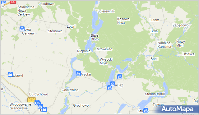 mapa Wysocki Młyn, Wysocki Młyn na mapie Targeo
