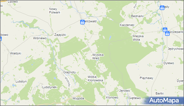 mapa Wysoka Wieś, Wysoka Wieś na mapie Targeo