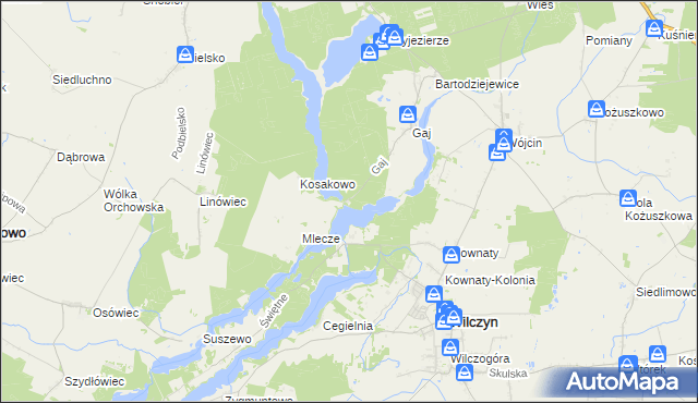 mapa Wysoki Most gmina Jeziora Wielkie, Wysoki Most gmina Jeziora Wielkie na mapie Targeo