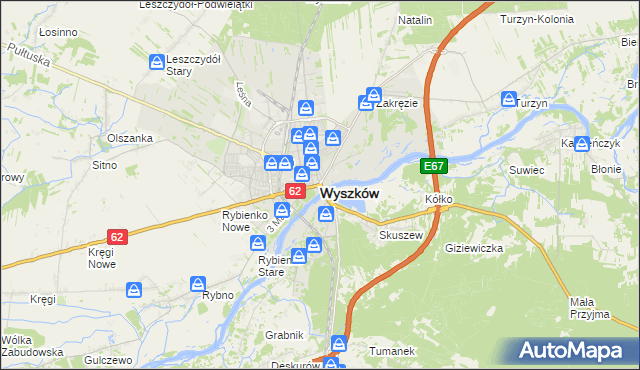 mapa Wyszków, Wyszków na mapie Targeo