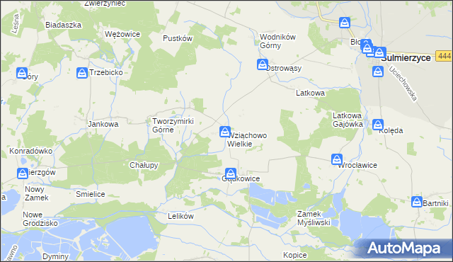 mapa Wziąchowo Wielkie, Wziąchowo Wielkie na mapie Targeo