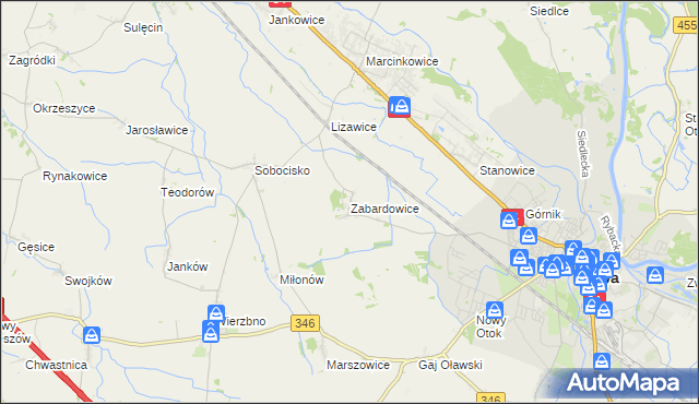 mapa Zabardowice, Zabardowice na mapie Targeo