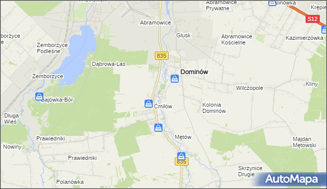 mapa Żabia Wola gmina Głusk, Żabia Wola gmina Głusk na mapie Targeo