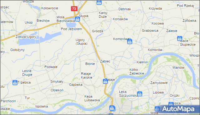 mapa Żabiec, Żabiec na mapie Targeo