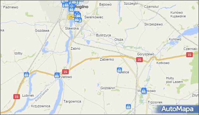 mapa Żabienko, Żabienko na mapie Targeo