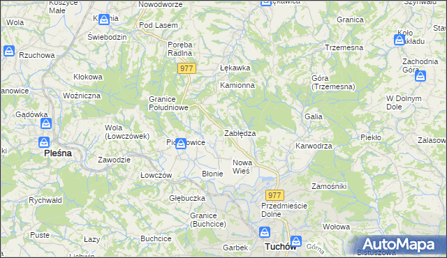 mapa Zabłędza, Zabłędza na mapie Targeo