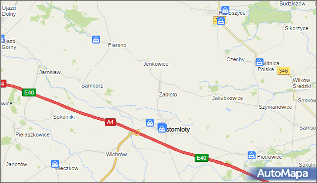 mapa Zabłoto, Zabłoto na mapie Targeo