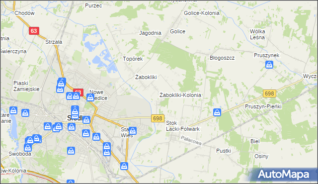 mapa Żabokliki-Kolonia, Żabokliki-Kolonia na mapie Targeo