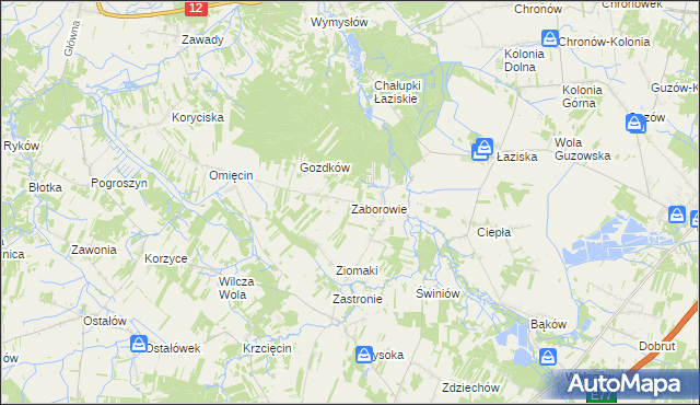 mapa Zaborowie, Zaborowie na mapie Targeo