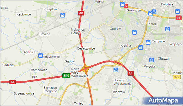 mapa Zabrodzie gmina Kąty Wrocławskie, Zabrodzie gmina Kąty Wrocławskie na mapie Targeo