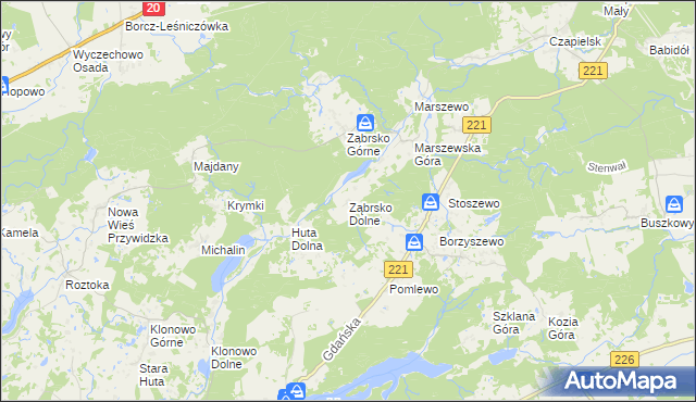 mapa Ząbrsko Dolne, Ząbrsko Dolne na mapie Targeo
