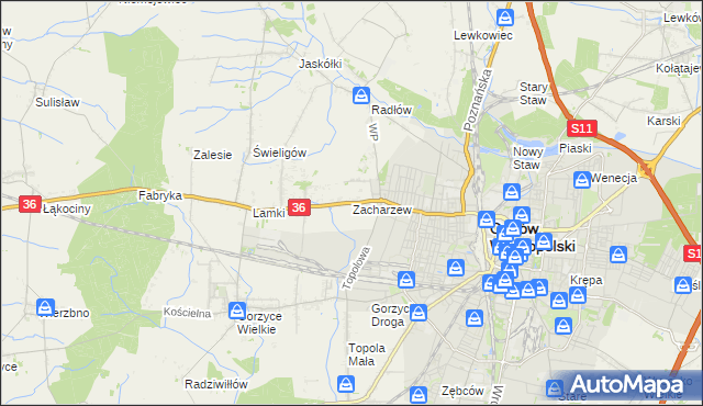 mapa Zacharzew, Zacharzew na mapie Targeo