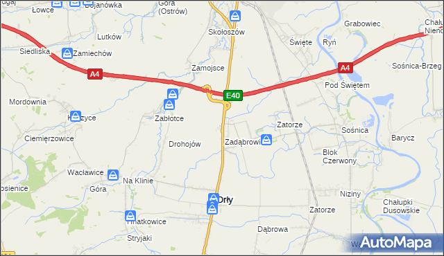 mapa Zadąbrowie gmina Radymno, Zadąbrowie gmina Radymno na mapie Targeo