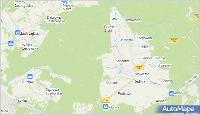 mapa Zadobrze Leśniczówka, Zadobrze Leśniczówka na mapie Targeo