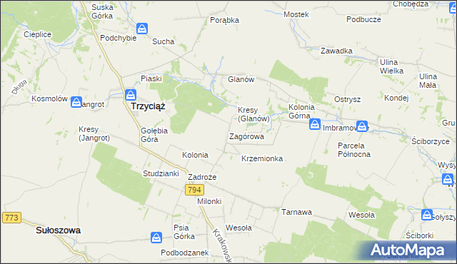 mapa Zagórowa, Zagórowa na mapie Targeo