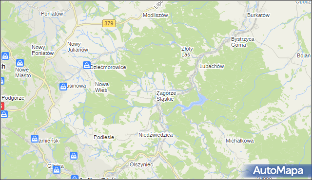 mapa Zagórze Śląskie, Zagórze Śląskie na mapie Targeo
