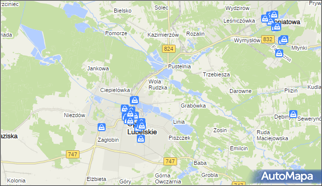 mapa Zajączków gmina Opole Lubelskie, Zajączków gmina Opole Lubelskie na mapie Targeo