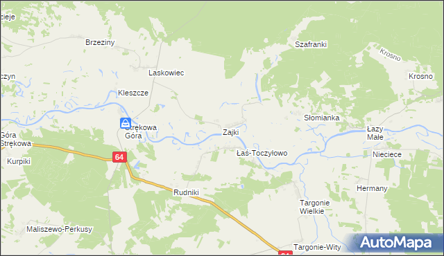 mapa Zajki, Zajki na mapie Targeo