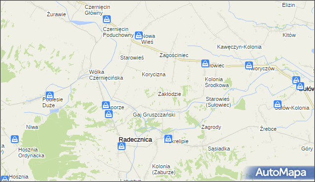 mapa Zakłodzie, Zakłodzie na mapie Targeo