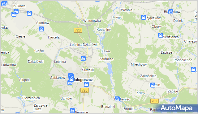 mapa Zakrucze, Zakrucze na mapie Targeo