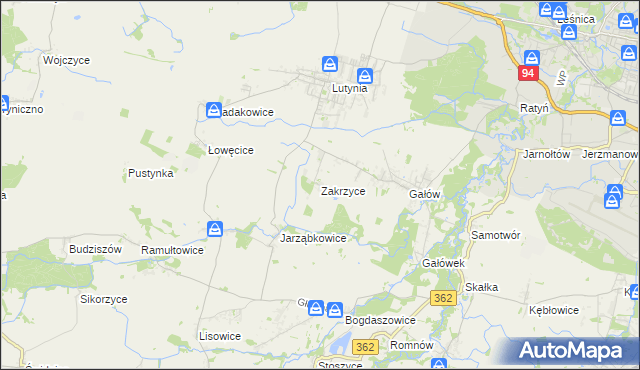mapa Zakrzyce, Zakrzyce na mapie Targeo