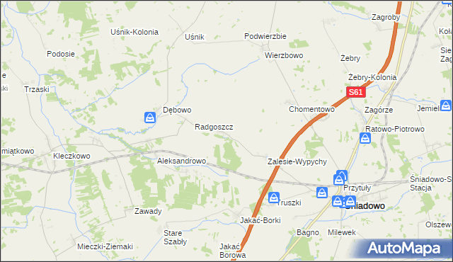 mapa Zalesie-Poczynki, Zalesie-Poczynki na mapie Targeo