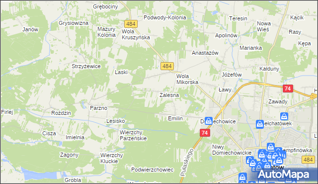 mapa Zalesna, Zalesna na mapie Targeo