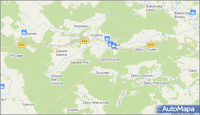 mapa Zambrzycha, Zambrzycha na mapie Targeo