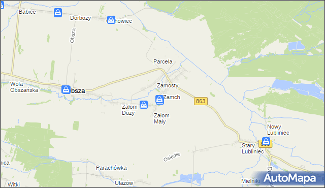 mapa Zamch, Zamch na mapie Targeo
