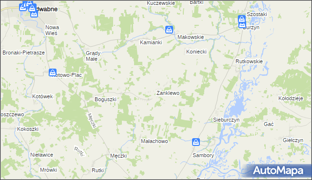mapa Zanklewo, Zanklewo na mapie Targeo