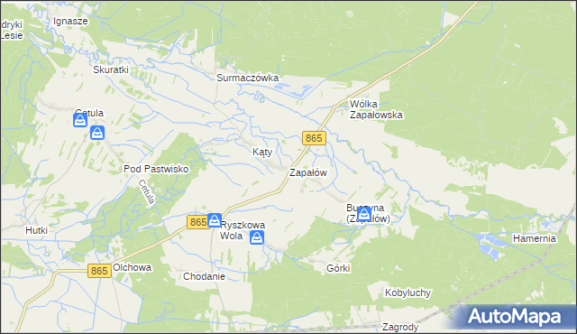 mapa Zapałów, Zapałów na mapie Targeo