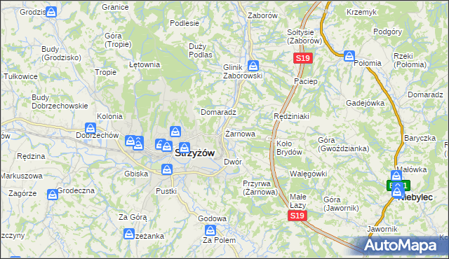 mapa Żarnowa, Żarnowa na mapie Targeo