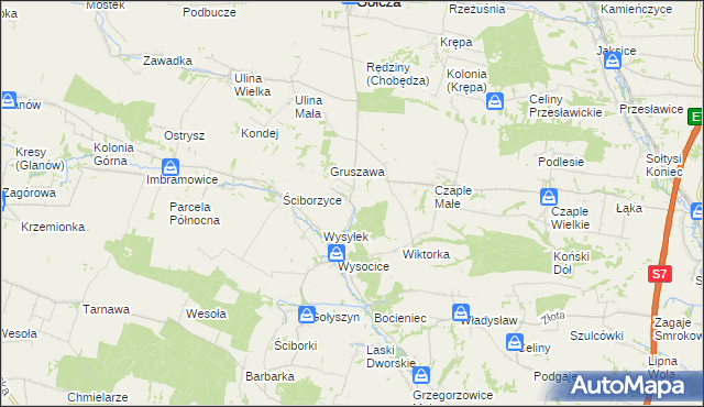 mapa Żarnowica, Żarnowica na mapie Targeo