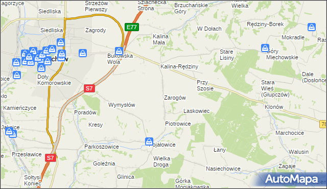 mapa Zarogów, Zarogów na mapie Targeo