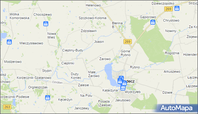 mapa Żarowo gmina Przedecz, Żarowo gmina Przedecz na mapie Targeo
