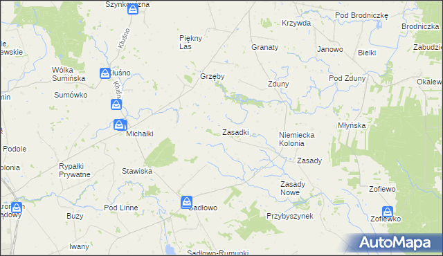 mapa Zasadki gmina Świedziebnia, Zasadki gmina Świedziebnia na mapie Targeo