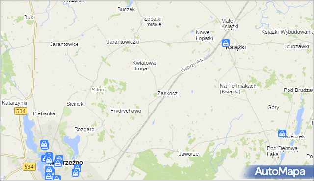 mapa Zaskocz, Zaskocz na mapie Targeo