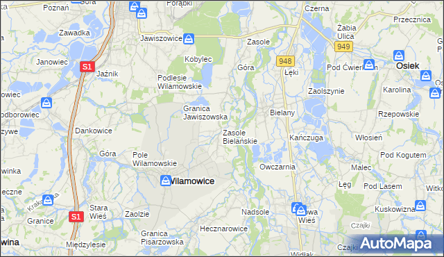 mapa Zasole Bielańskie, Zasole Bielańskie na mapie Targeo