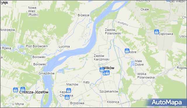 mapa Zastów Karczmiski, Zastów Karczmiski na mapie Targeo