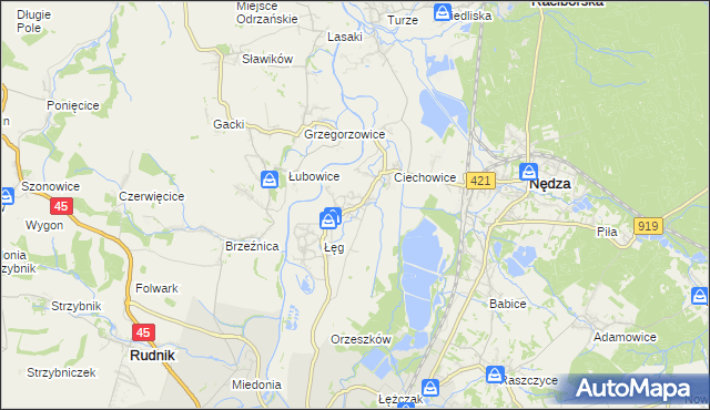 mapa Zawada Książęca, Zawada Książęca na mapie Targeo