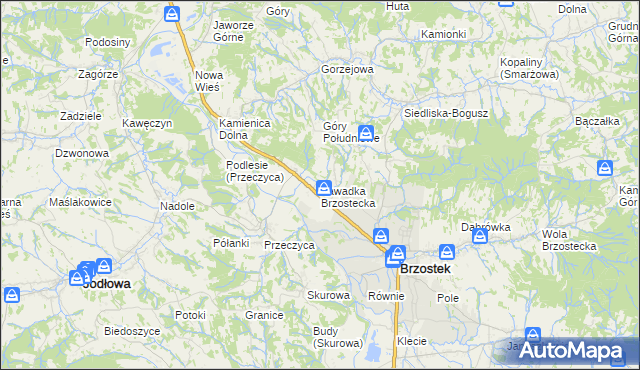 mapa Zawadka Brzostecka, Zawadka Brzostecka na mapie Targeo