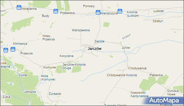 mapa Zawady gmina Jarczów, Zawady gmina Jarczów na mapie Targeo