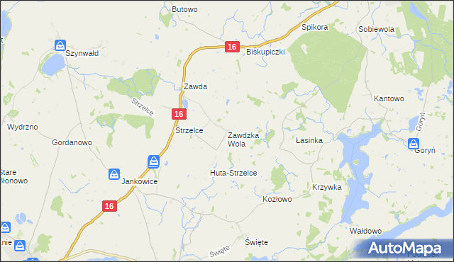 mapa Zawdzka Wola, Zawdzka Wola na mapie Targeo