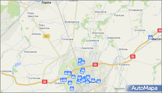 mapa Zawiszów, Zawiszów na mapie Targeo