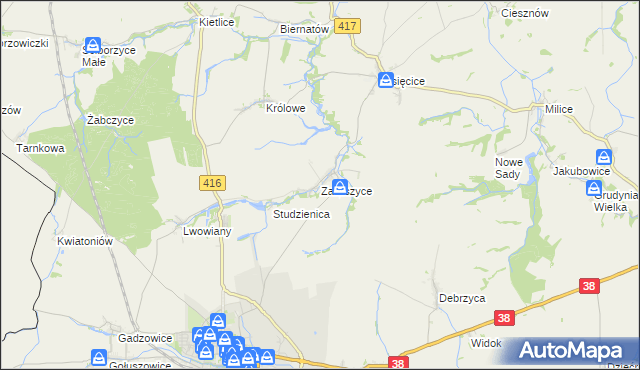 mapa Zawiszyce, Zawiszyce na mapie Targeo