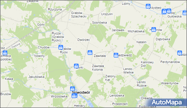 mapa Zawitała, Zawitała na mapie Targeo